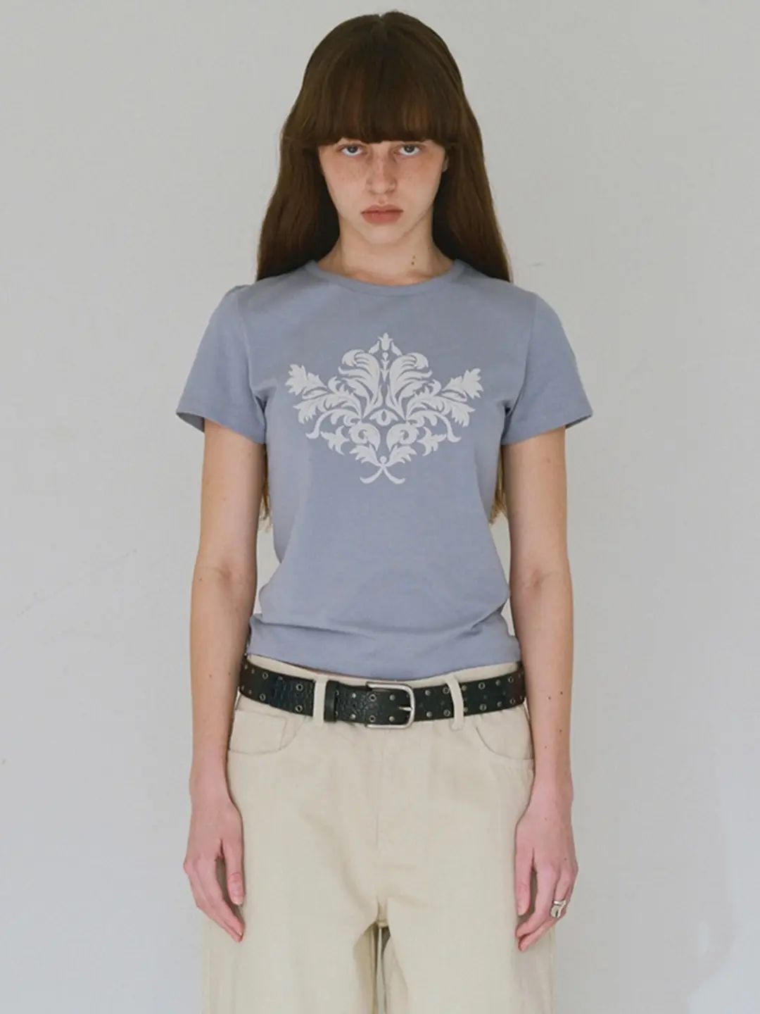 밀로 우먼 Motive Short Sleeve T-Shirt [Ash Blue] 상품 이미지 2