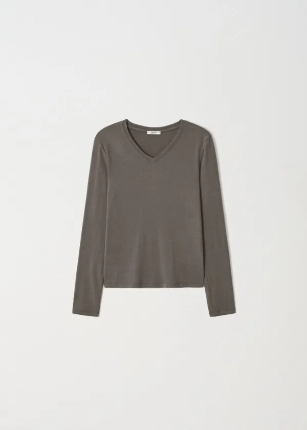 Angora Blend V-Neck T-Shirts_4 Colors
