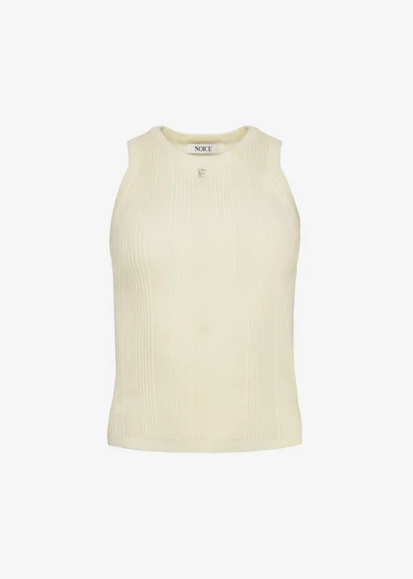 W RIBBED KNIT SLEEVELESS - IVORY