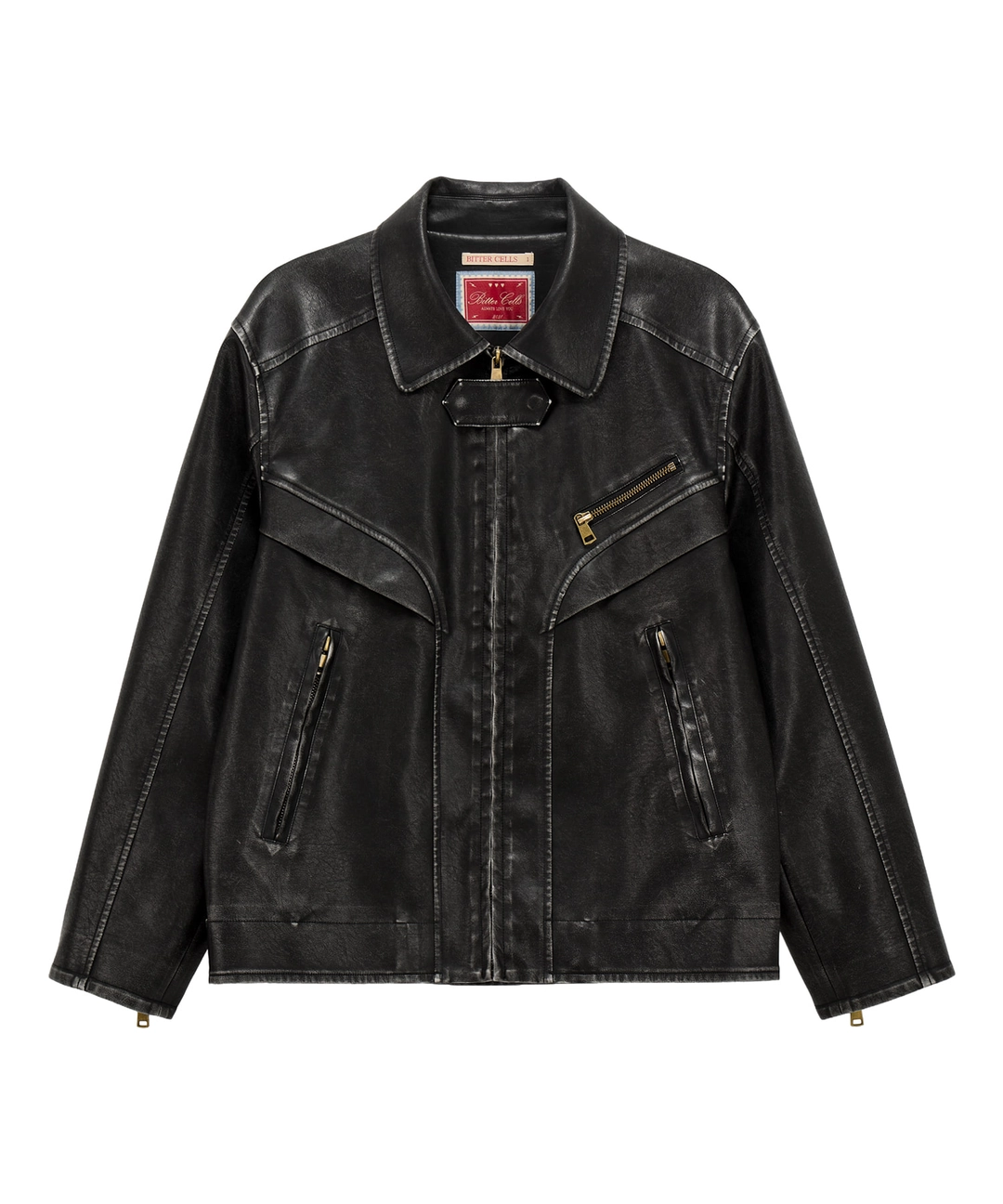비터셀즈 Vintage Washing Leather Jacket-Black 상품 이미지 1