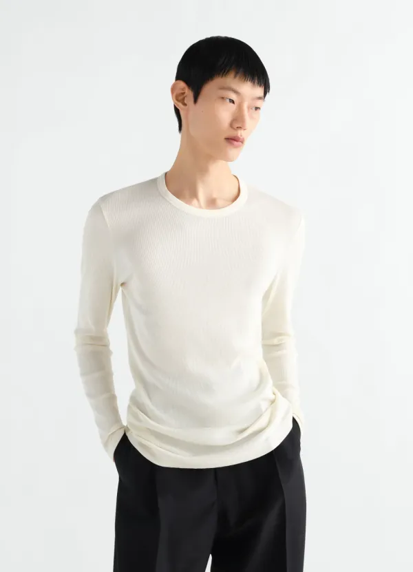 LONG-SLEEVE TOP IN RIBBED JERSEY