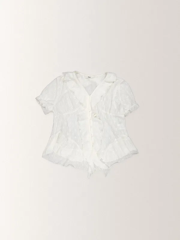 FLORAL JERSEY BLOUSE (HS) [ CREAM ]
