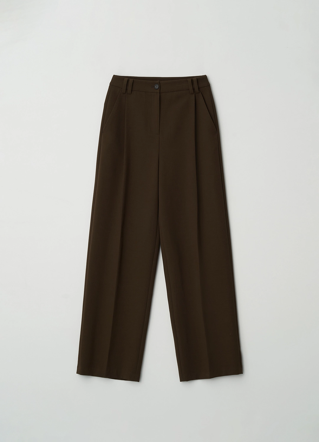 스텝어라운드 Front tuck wide slacks_BROWN 상품 이미지 3