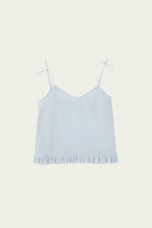 Delphi Ruffle Top - Sky Blue