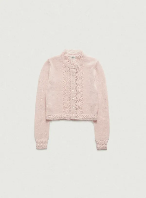 Hale Frill Mohair Cardigan_Pink