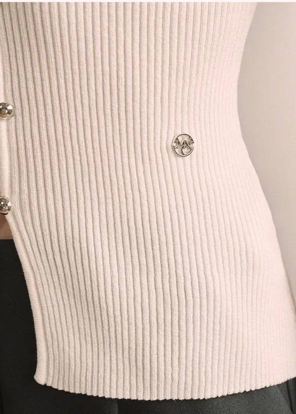  [44-120]  Gardenia Square Neck Strap Knit  가드니아 스퀘어 넥 스트랩 니트 (여름-하객룩-데이트룩-격식룩-데일리룩-출근룩-오피스룩-스퀘어넥-넥포인트-골지니트-슬림핏-세미기장-자체제작) 
