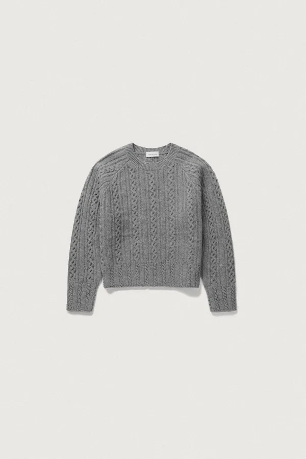 COA WOOL CABLE KNIT [MELANGE GRAY]