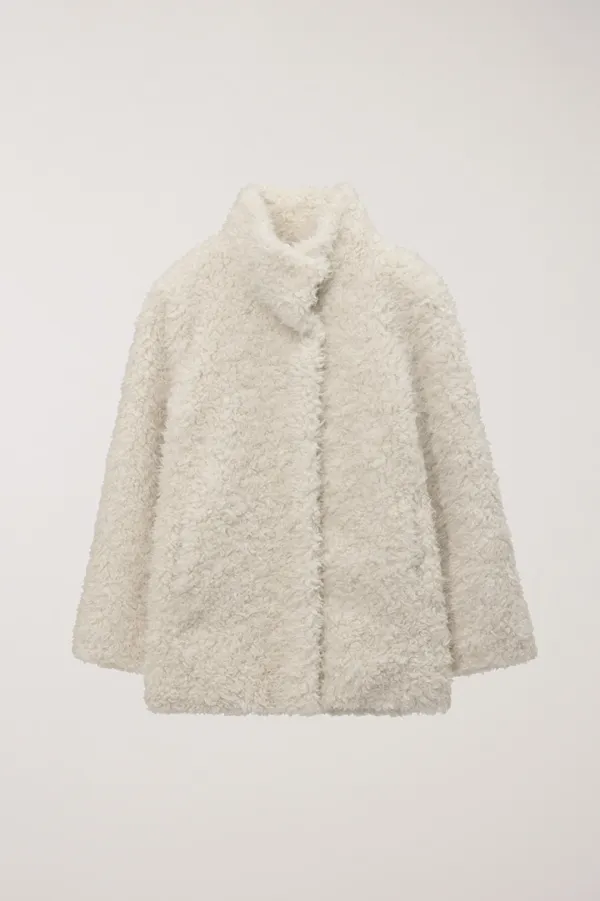 CURLY FUR HALF JACKET IVORY
