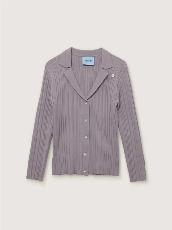 Line collar cardigan (라벤더)