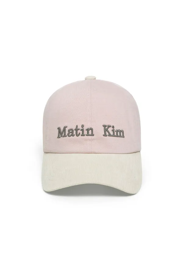 MATIN CLASSIC LOGO CORDUROY BRIM BALL CAP IN PINK