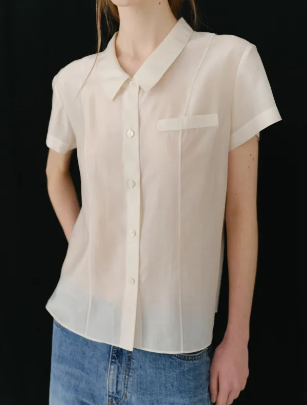 Sheer Line Shirt (Cream)