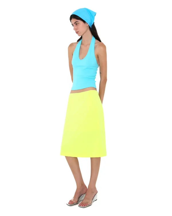 RIB HALTER TOP, BABY BLUE