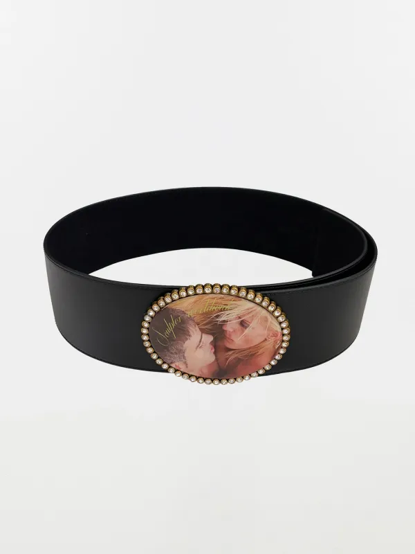 Jewel Buckle Belt Matt Black