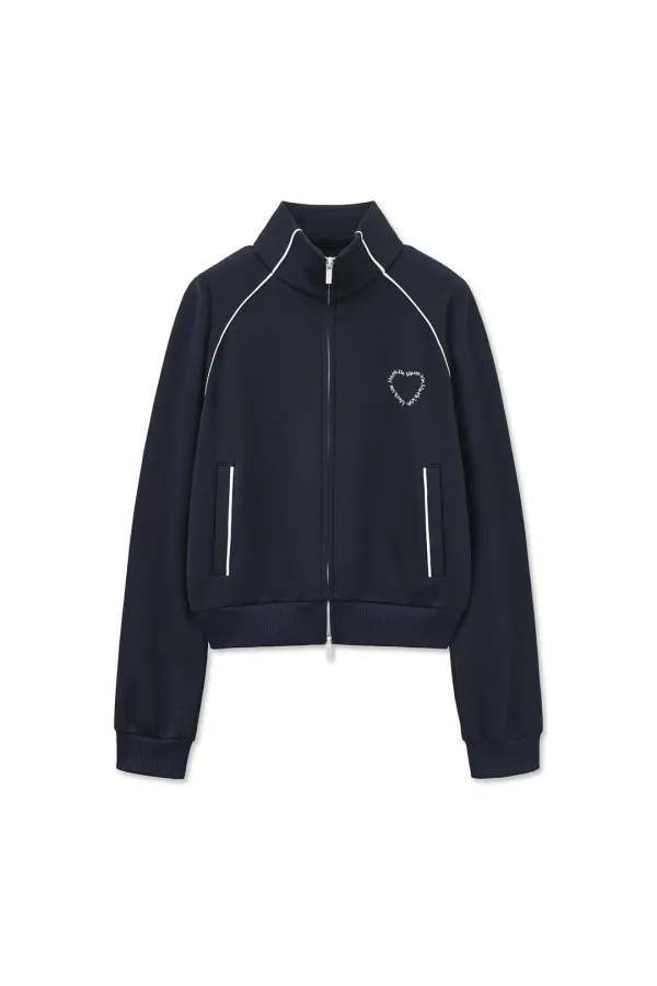 HEART LOGO TRACK JUMPER IN NAVY
