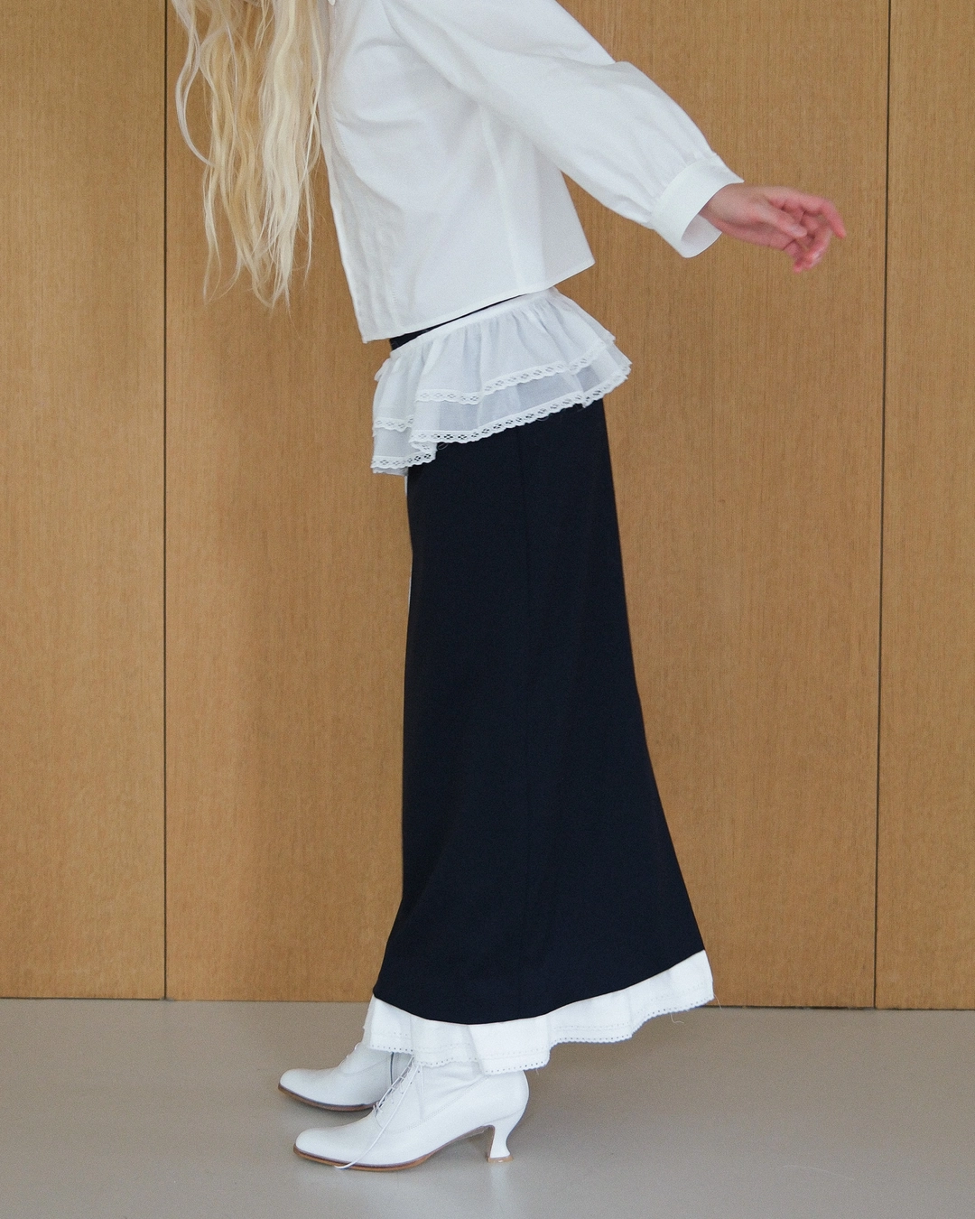 플레따 flétta Classic Double Layered Frill Skirt 상품 이미지 2