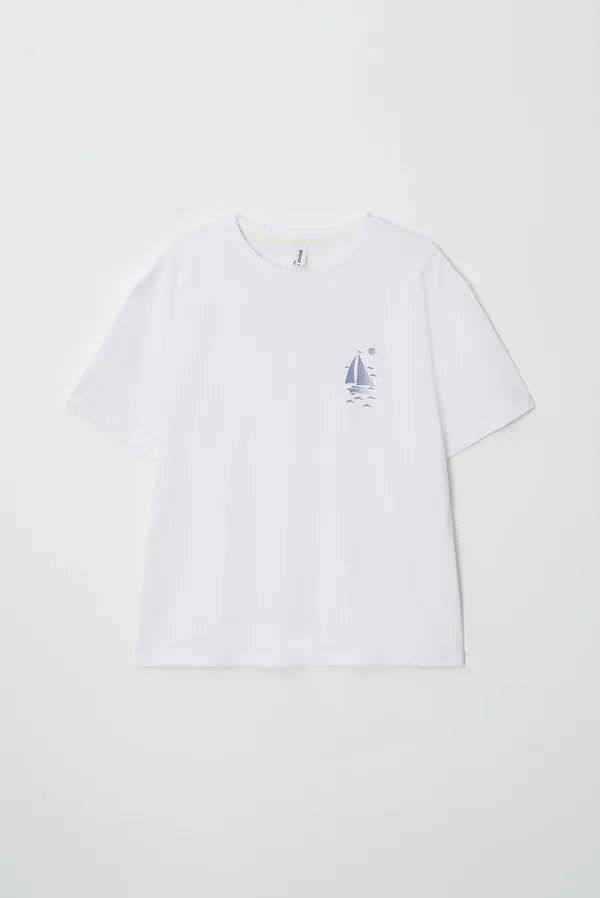 sailing loose tee - white