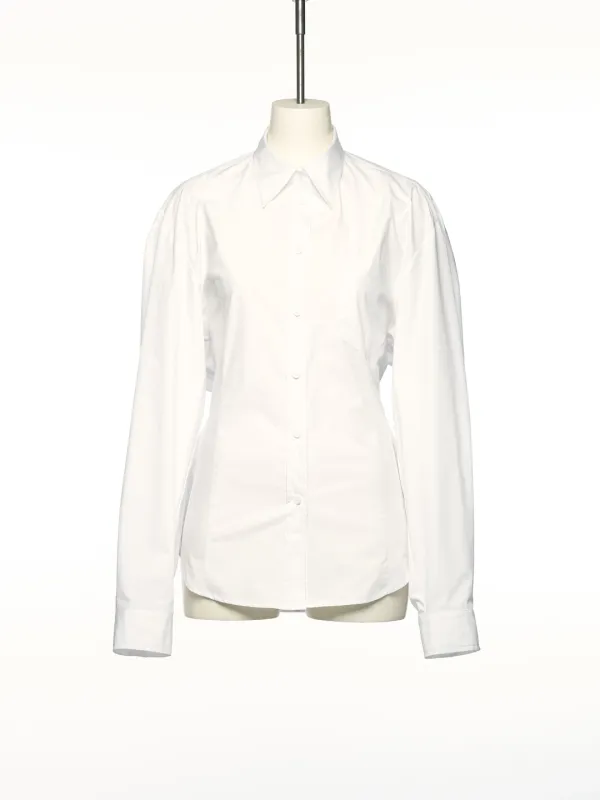 SS25 WHITE JERSEY LAYERD SLIM SHIRT