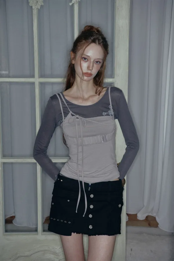 CORSET PANEL TOP grey