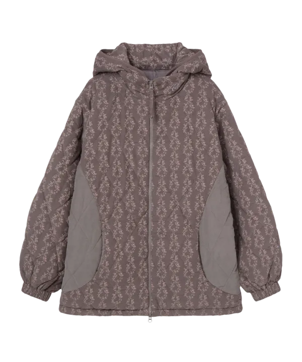 FLOWER QUILTED JACKET [PURPLE]