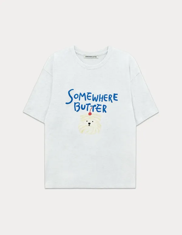 6.12 출고 Butteree over-fit top - White melange