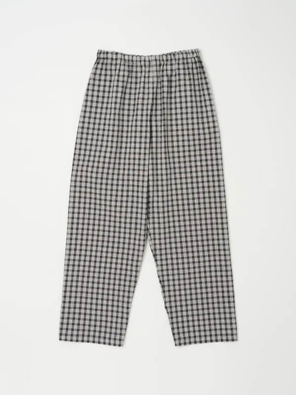 COTTON CHECK SLEEP PANTS IN GREY