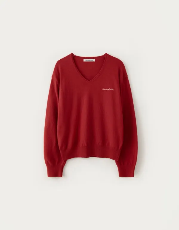 [김가을 PICK] Roe V-Neck Knit - Red