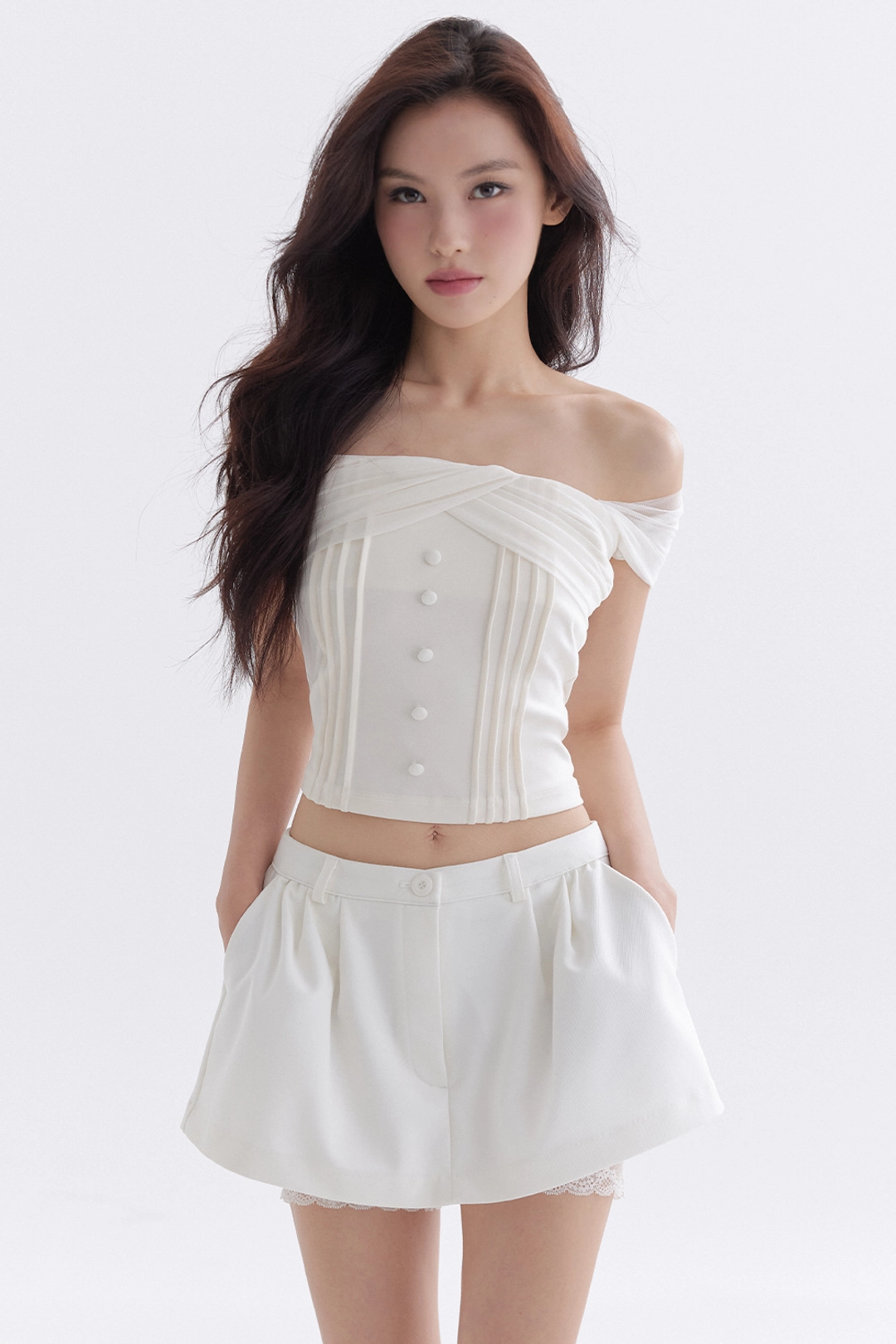 더티스 Lace Layer Mini Skirt (Ivory) 상품 이미지 2