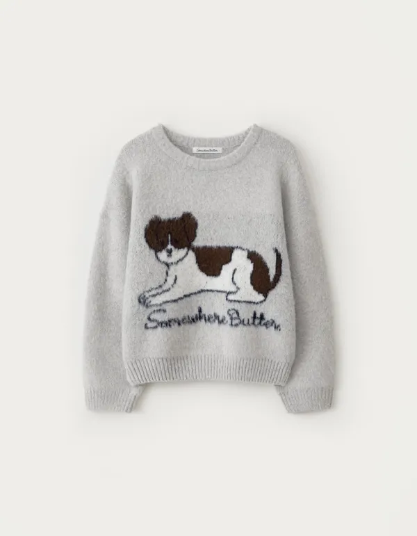 Puppy Wool Knit - Light Grey