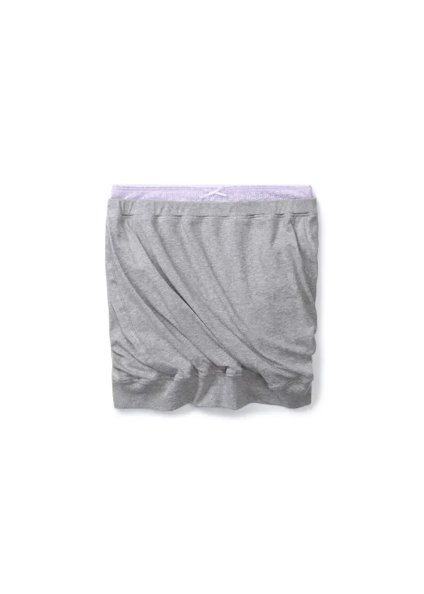DRAPED LACE TUBE TOP (MELANGE GREY)