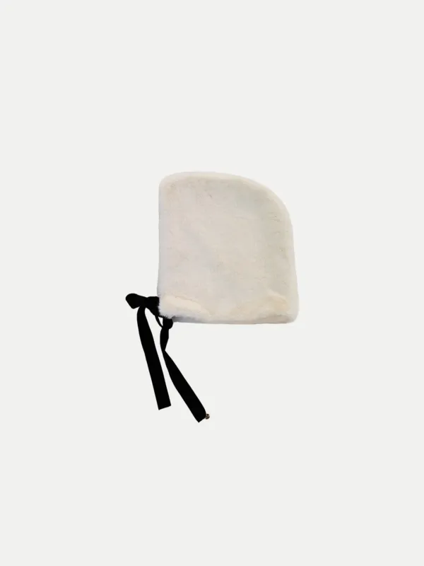 POIU RIBBON HOOD HAT IVORY