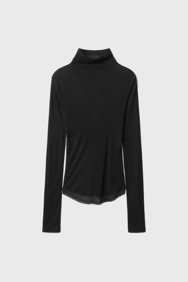 Wool Jersey Turtleneck (Black)