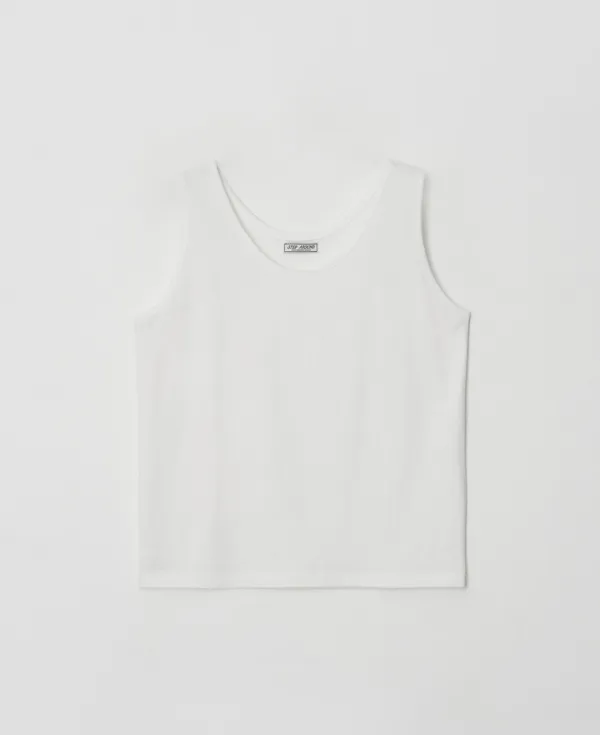 [1차] [5/26 예약출고] Boxy Fit Cotton Sleeveless Tee_WHITE