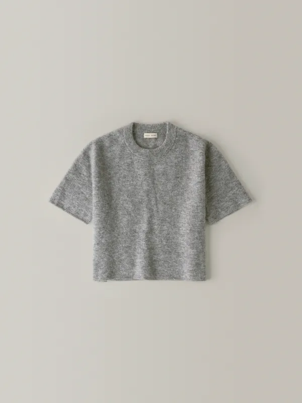모헤어 하프 슬리브 니트_grey