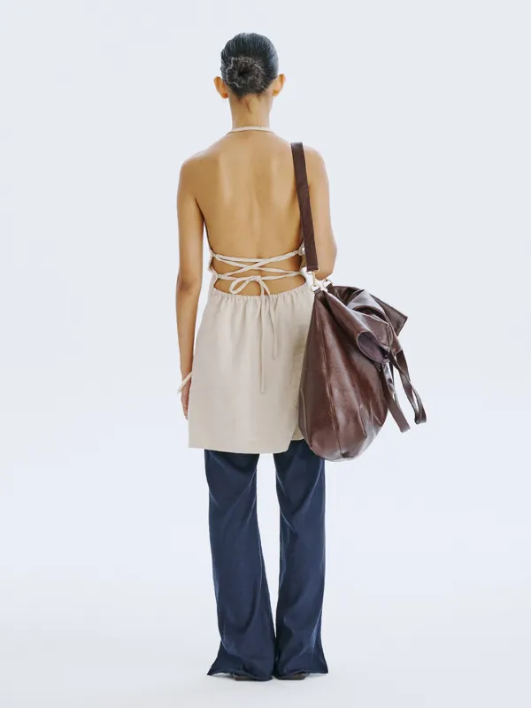 Strap Mini Dress_Beige