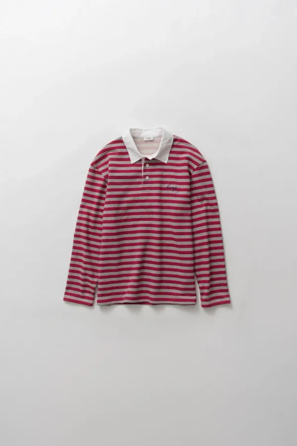 a stripe rugby t-sh (red)