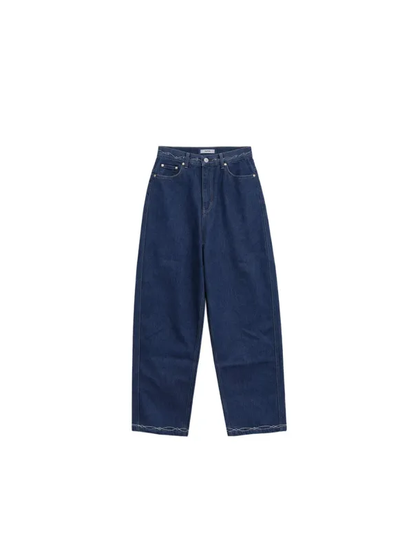 Embroidery Denim Pants Blue_F261DE04