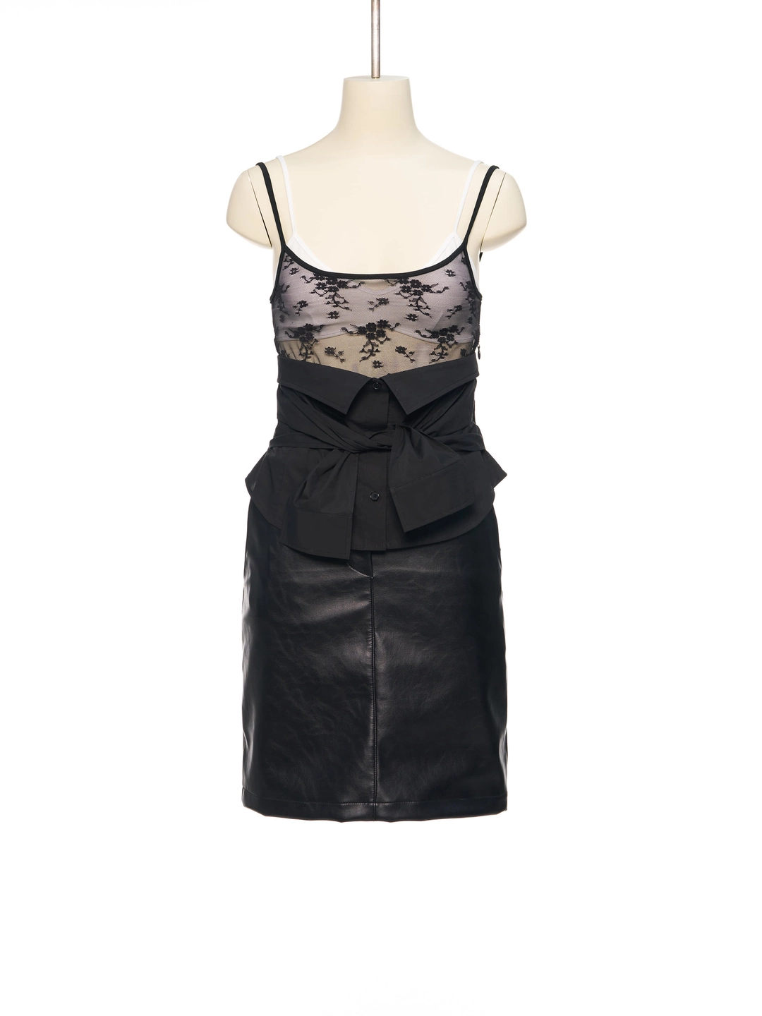 푸쉬버튼 SS26 BLACK SHIRT COMBINATION DRESS 상품 이미지 1