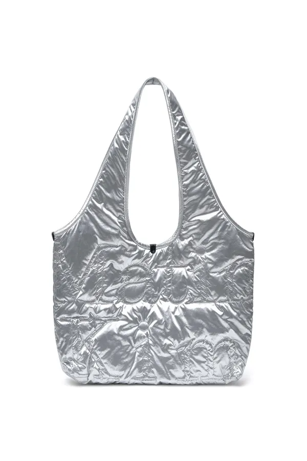 MATIN LOGO QUILTING ECOBAG IN SILVER