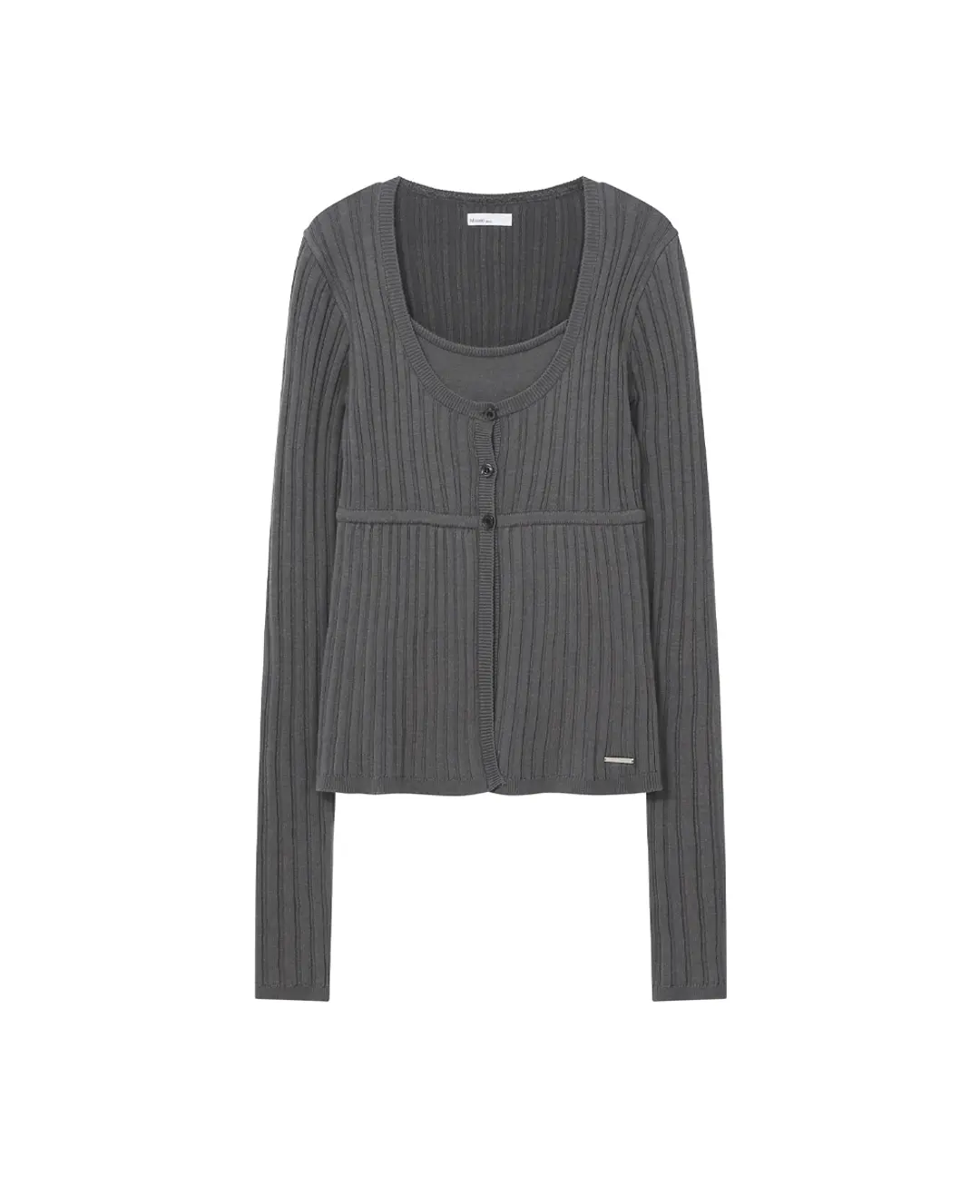 미세키서울 Ribbed layered cardigan knit CHARCOAL 상품 이미지 3