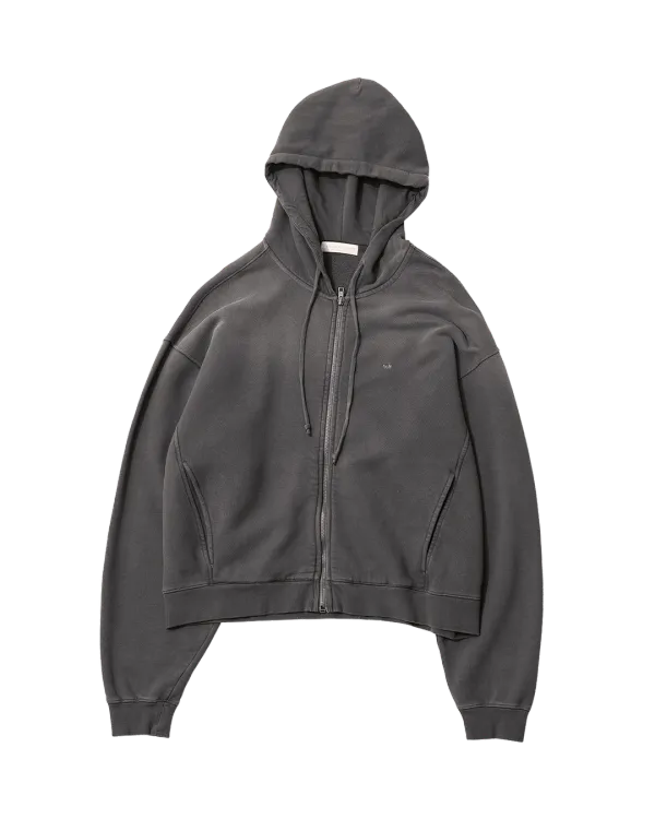alle fleece hooded zip-up (charcoal)