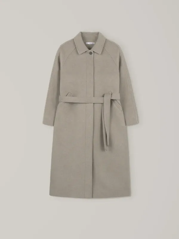 Cashmere Balmacaan Coat - Oatmeal