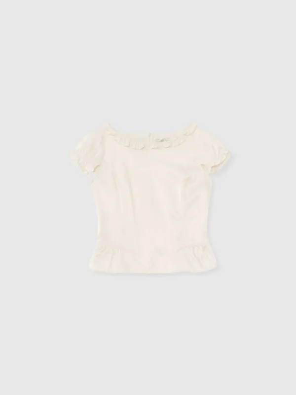 Glow frill blouse (Ivory)