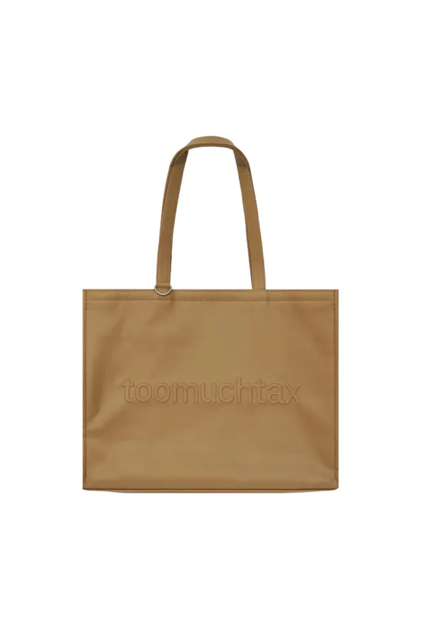 FAUX LEATHER 02 TOTE BAG (BROWN)