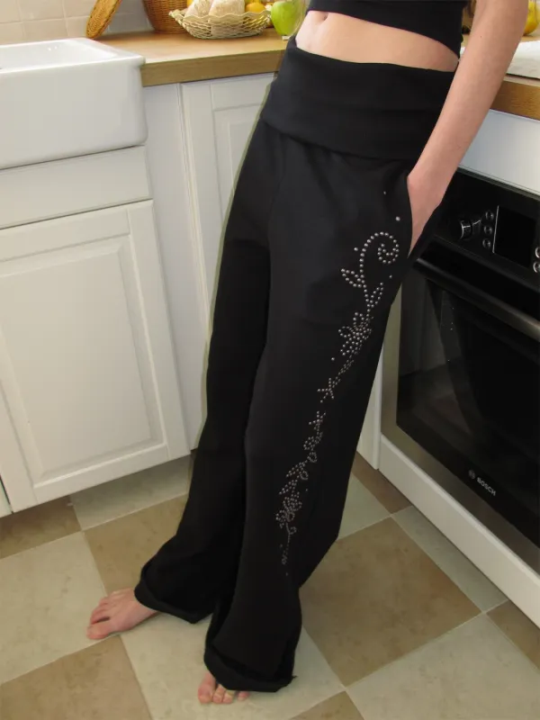 HOTFIX TURN-UP PANTS_BLACK