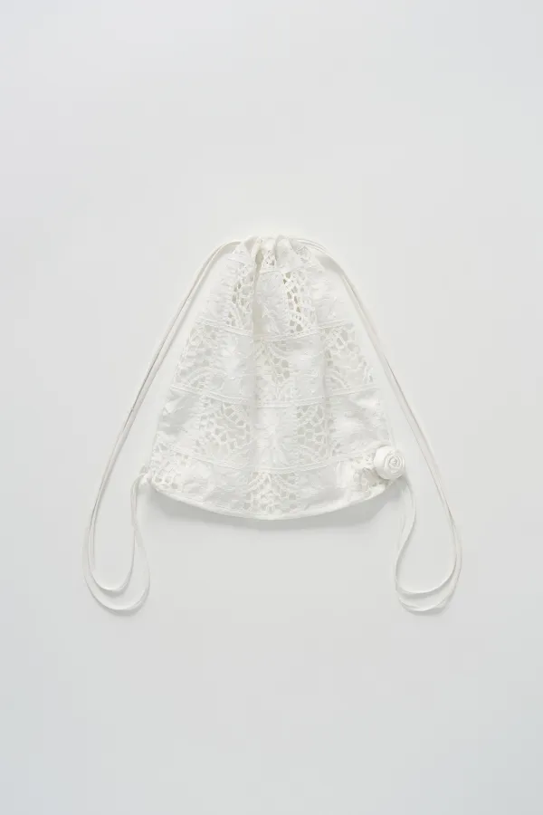 floral crochet string bag