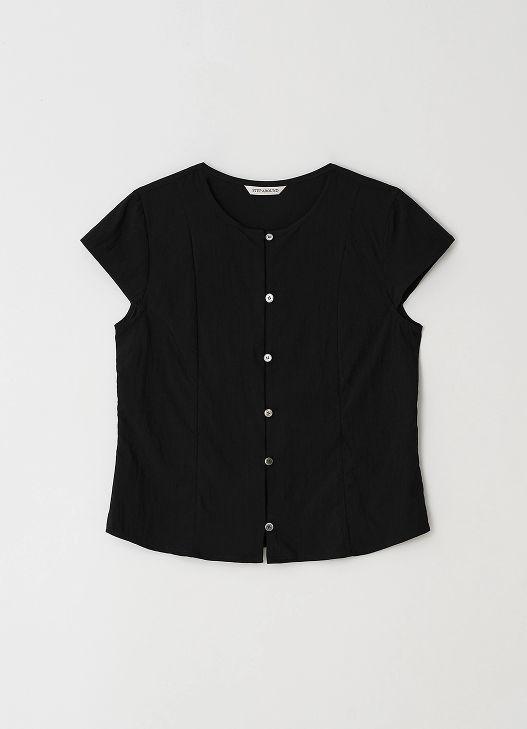 스텝어라운드 [3차] Cap sleeve blouse_BLACK 상품 이미지 1