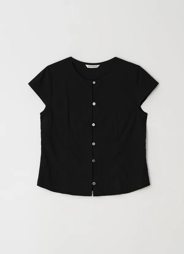 [3차] Cap sleeve blouse_BLACK