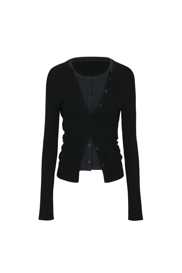 SECRET 2WAY CARDIGAN (SS ver.) black