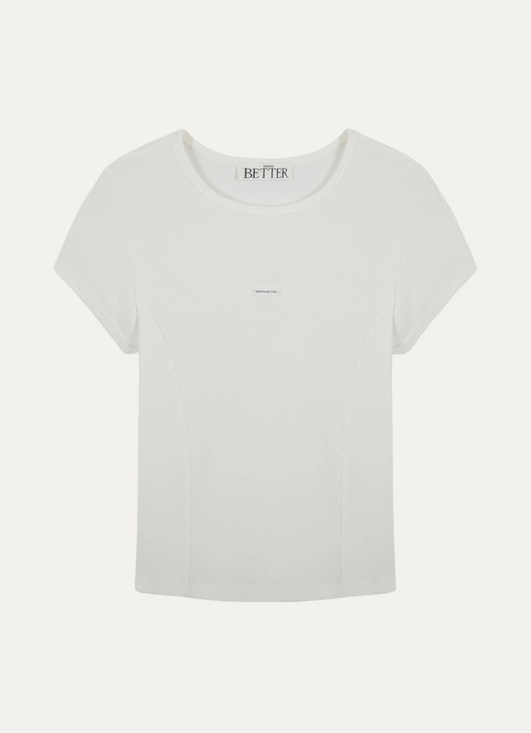 노운베러 Cut line ribbed T-shirt [KNSS03TS17]_Ivory 상품 이미지 3