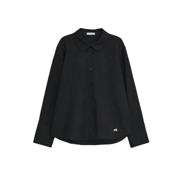 Signature round collar shirts (Black)